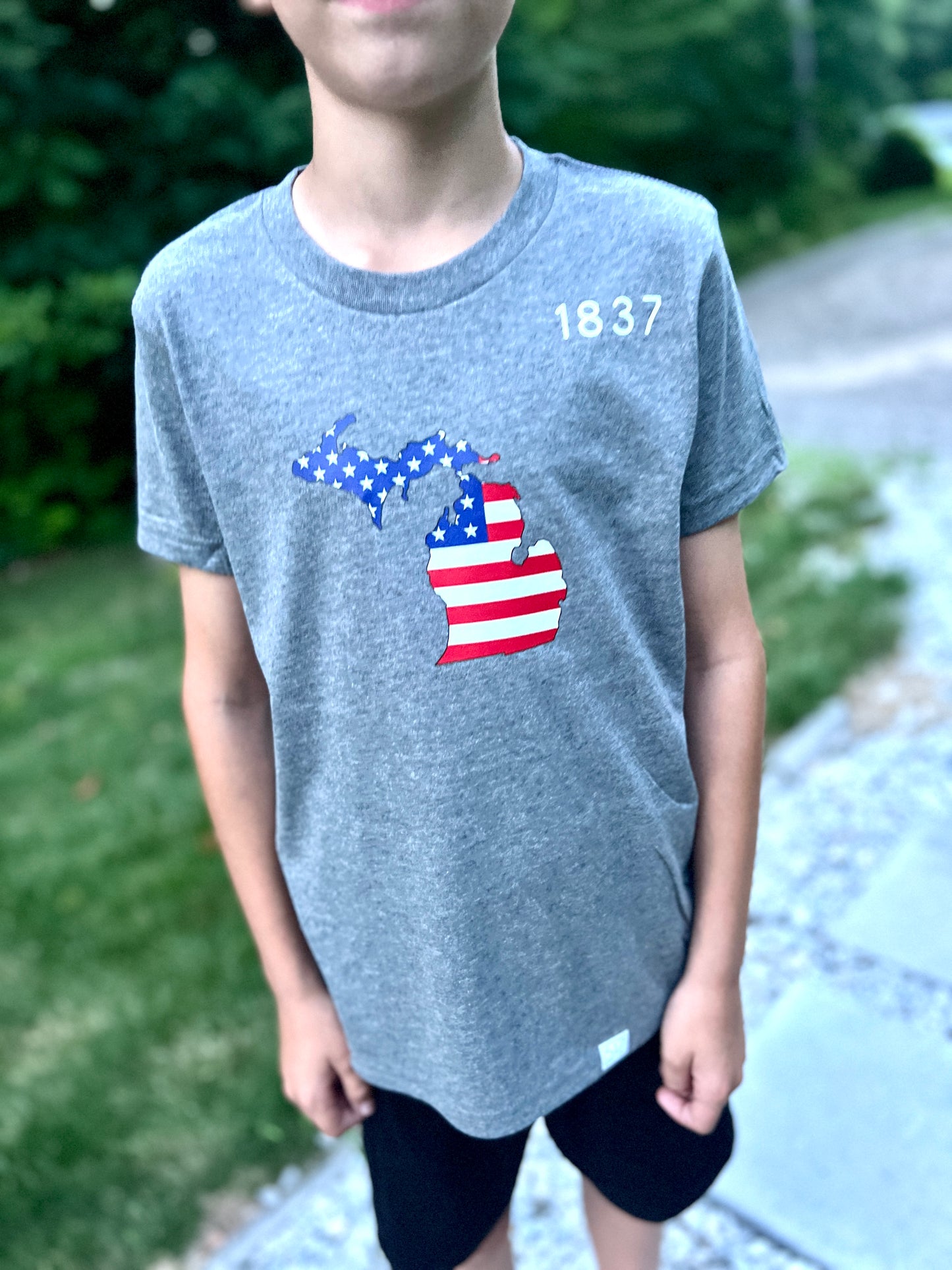 Michigan 1837 Flag Youth T-Shirt