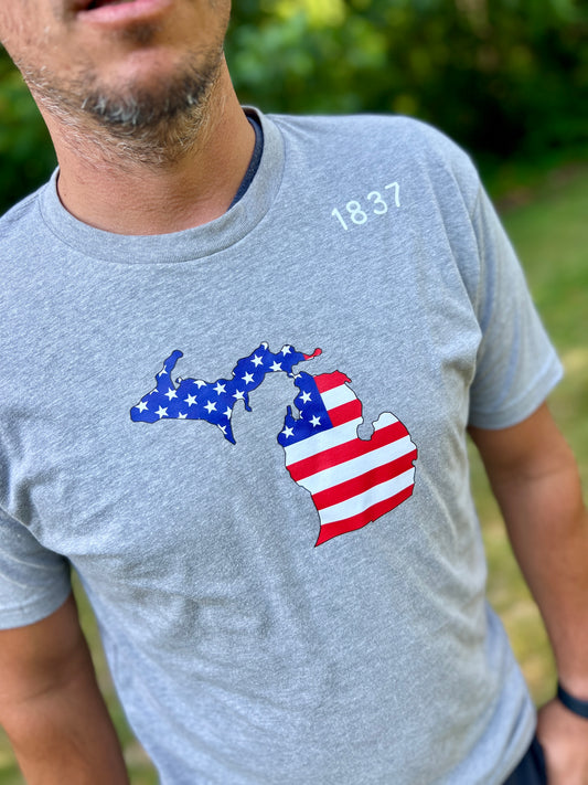 Michigan 1837 Flag T-shirt