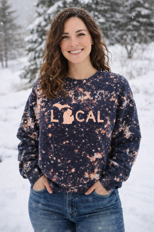 Northern Lights Bleached LOCAL Crewneck