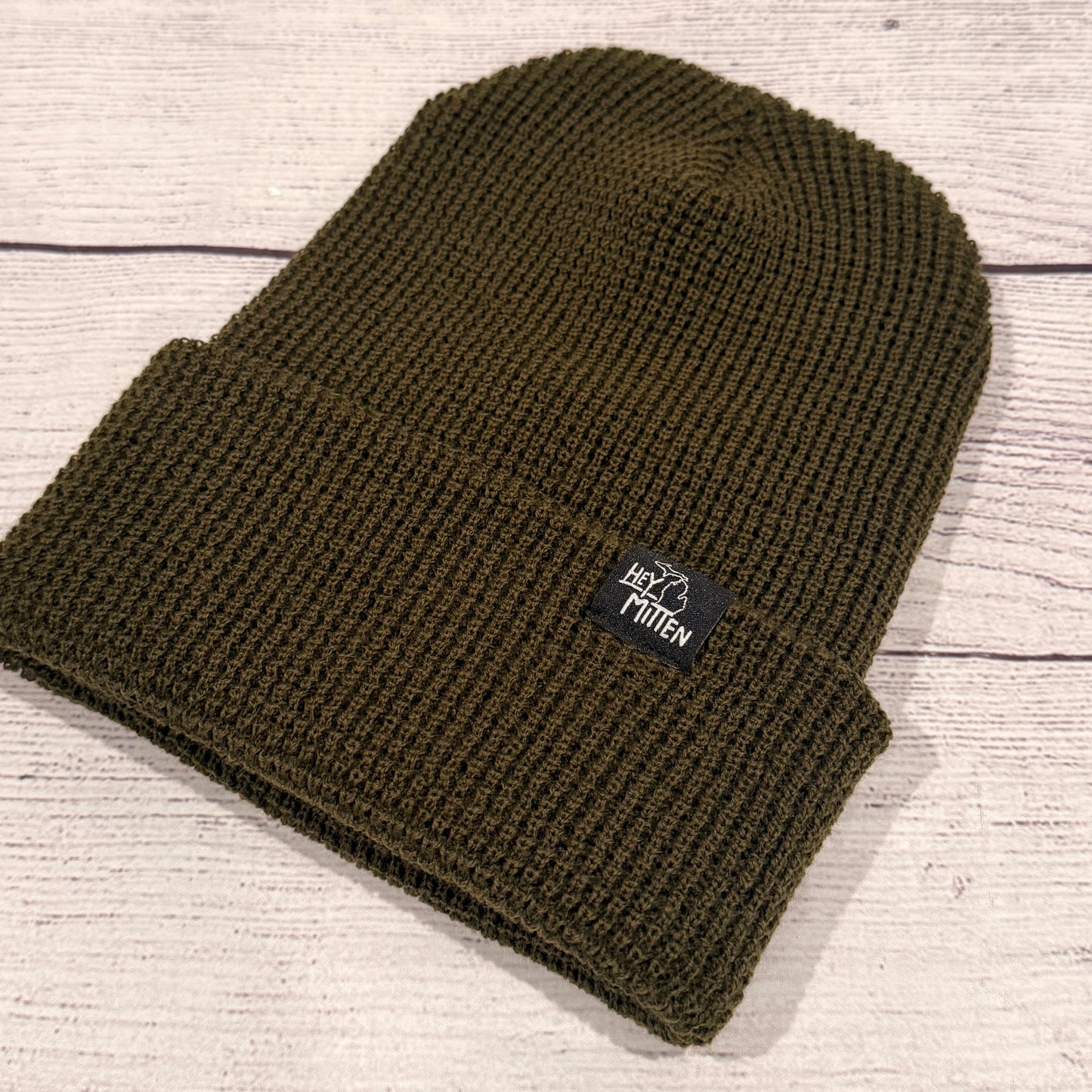 Hey Mitten Waffle Beanie