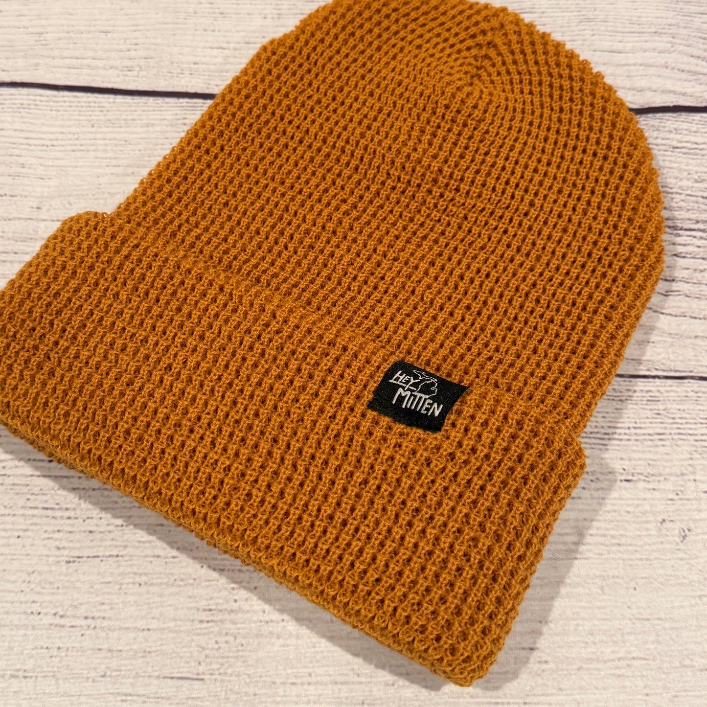 Hey Mitten Waffle Beanie