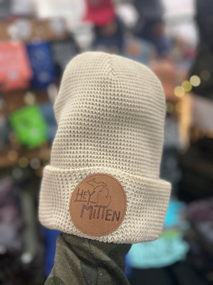 Hey Mitten Waffle Beanie