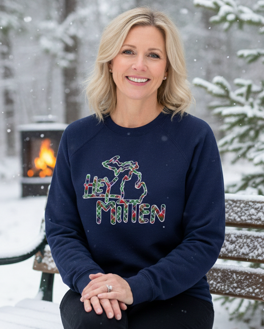 Christmas Hey Mitten Crewneck Sweatshirt