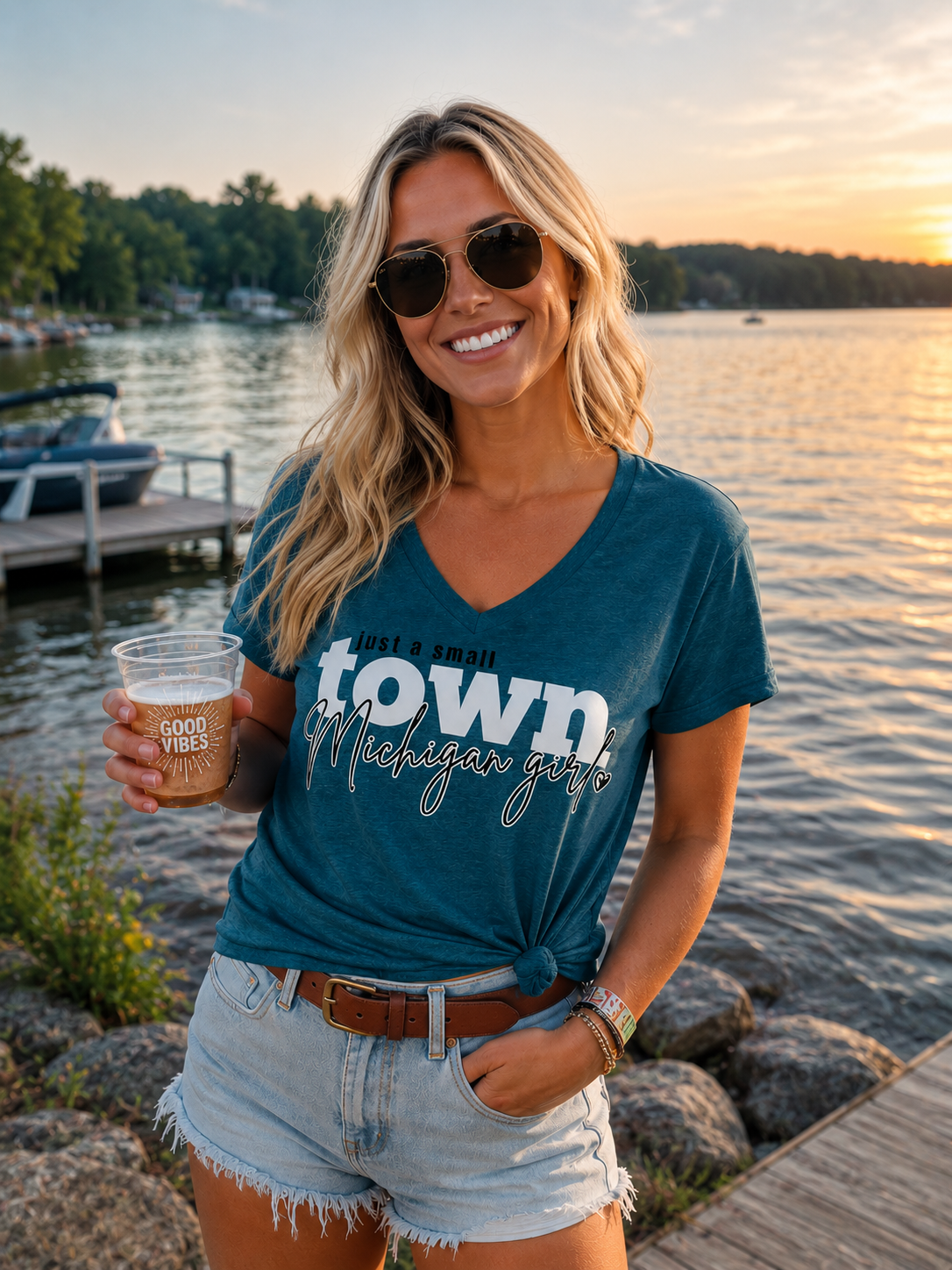 Just A Small Town Michigan Girl Shirt