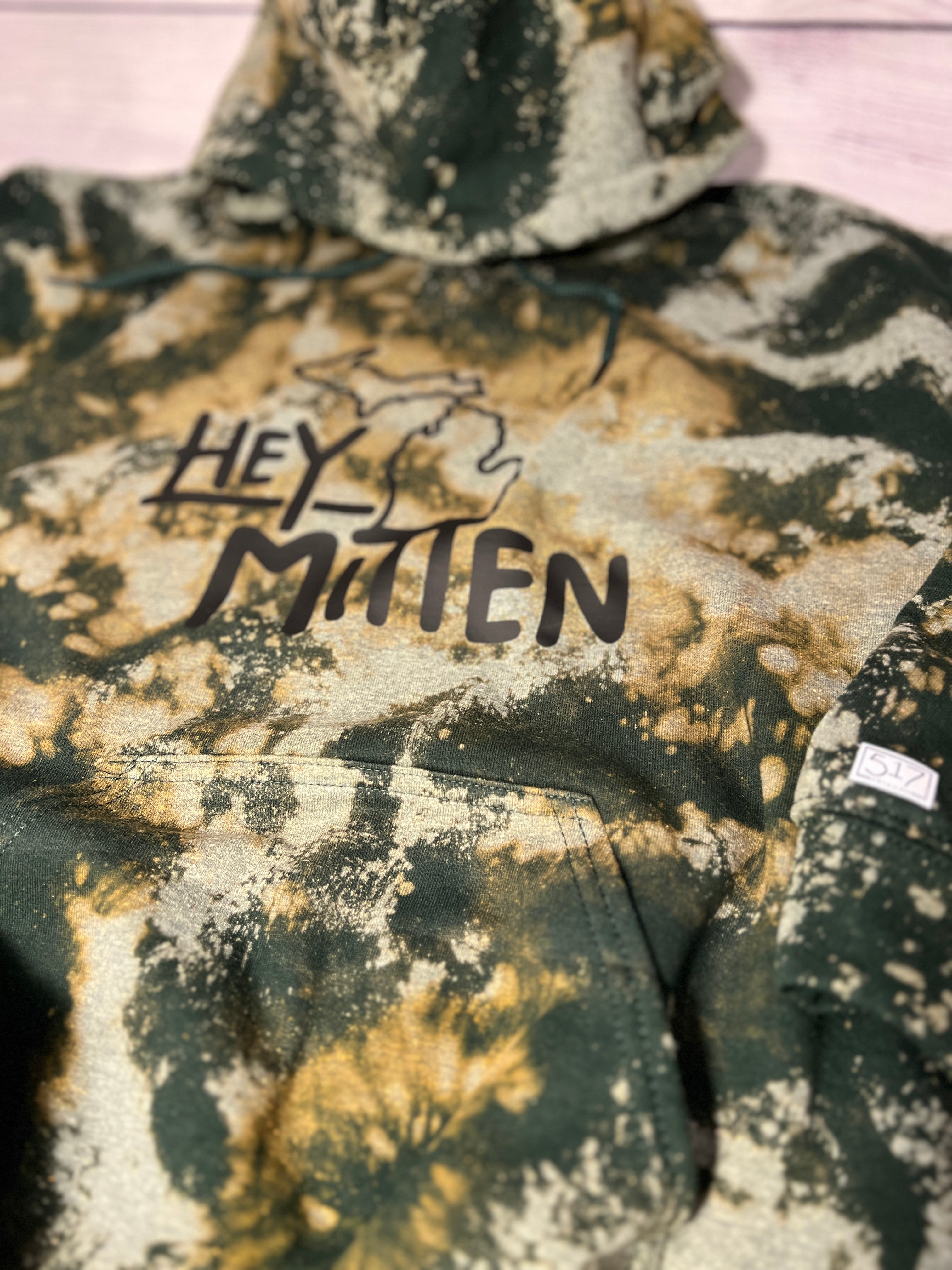 Hey Mitten Bleached Hoodie