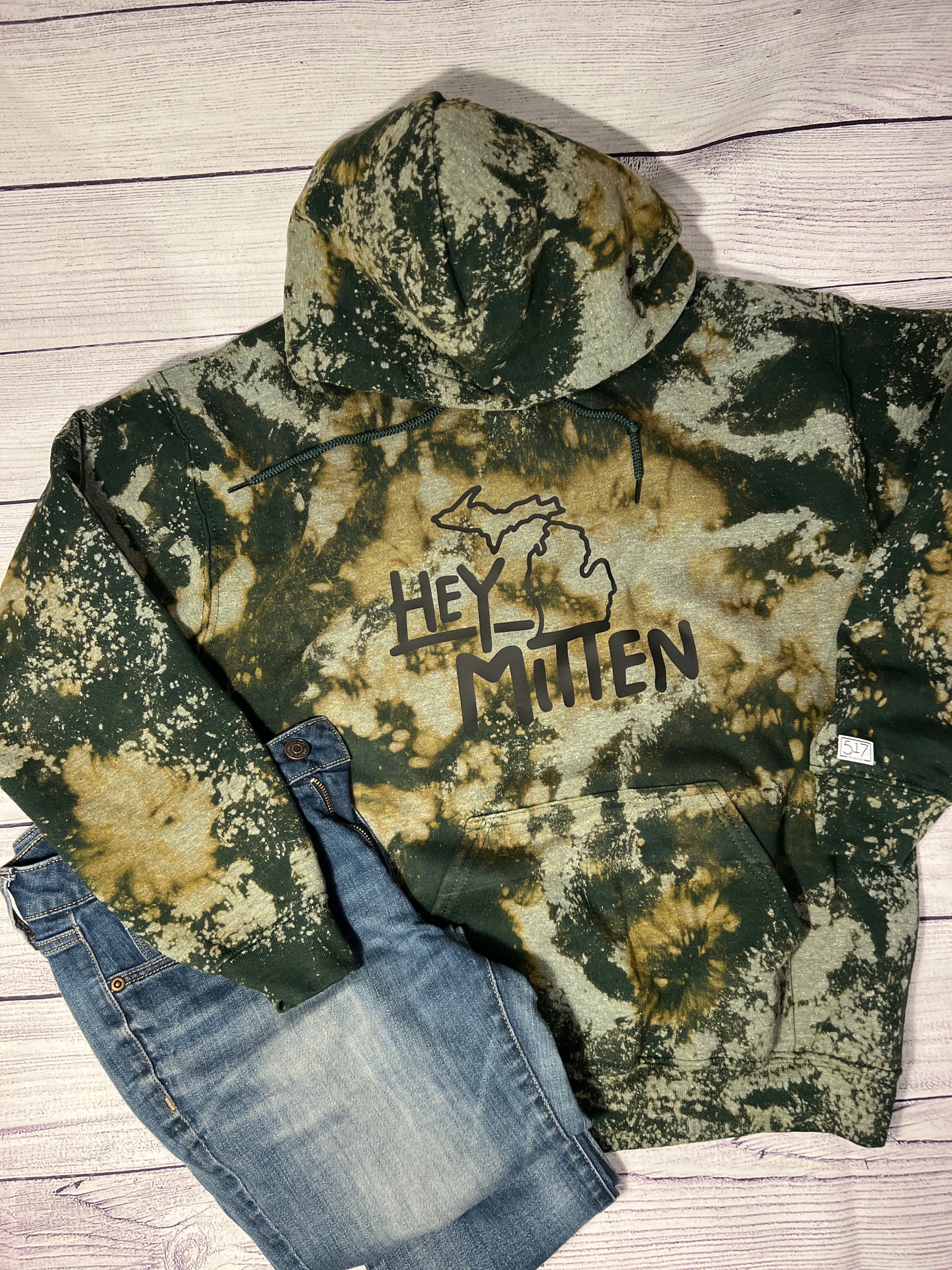 Hey Mitten Bleached Hoodie