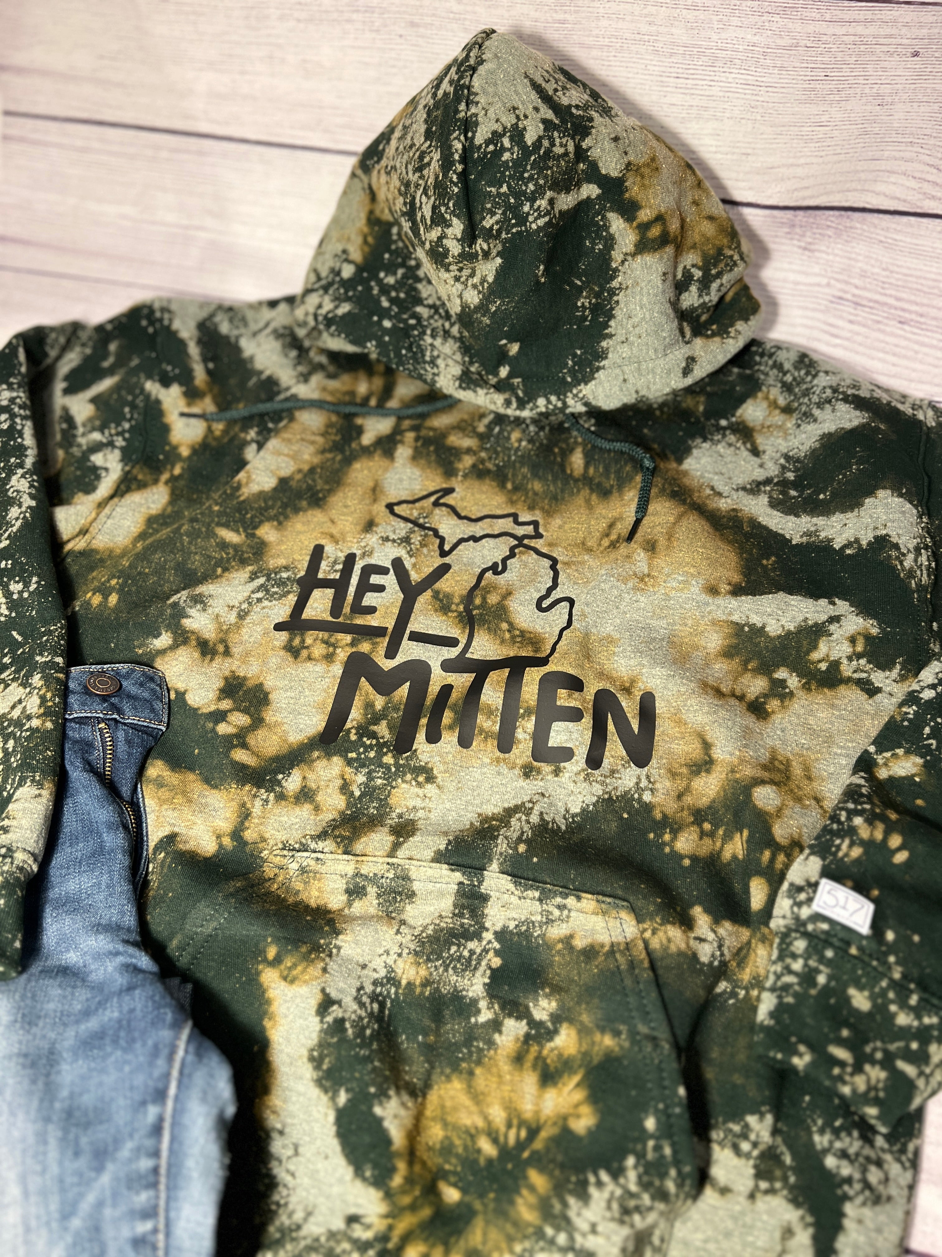 Hey Mitten Bleached Hoodie