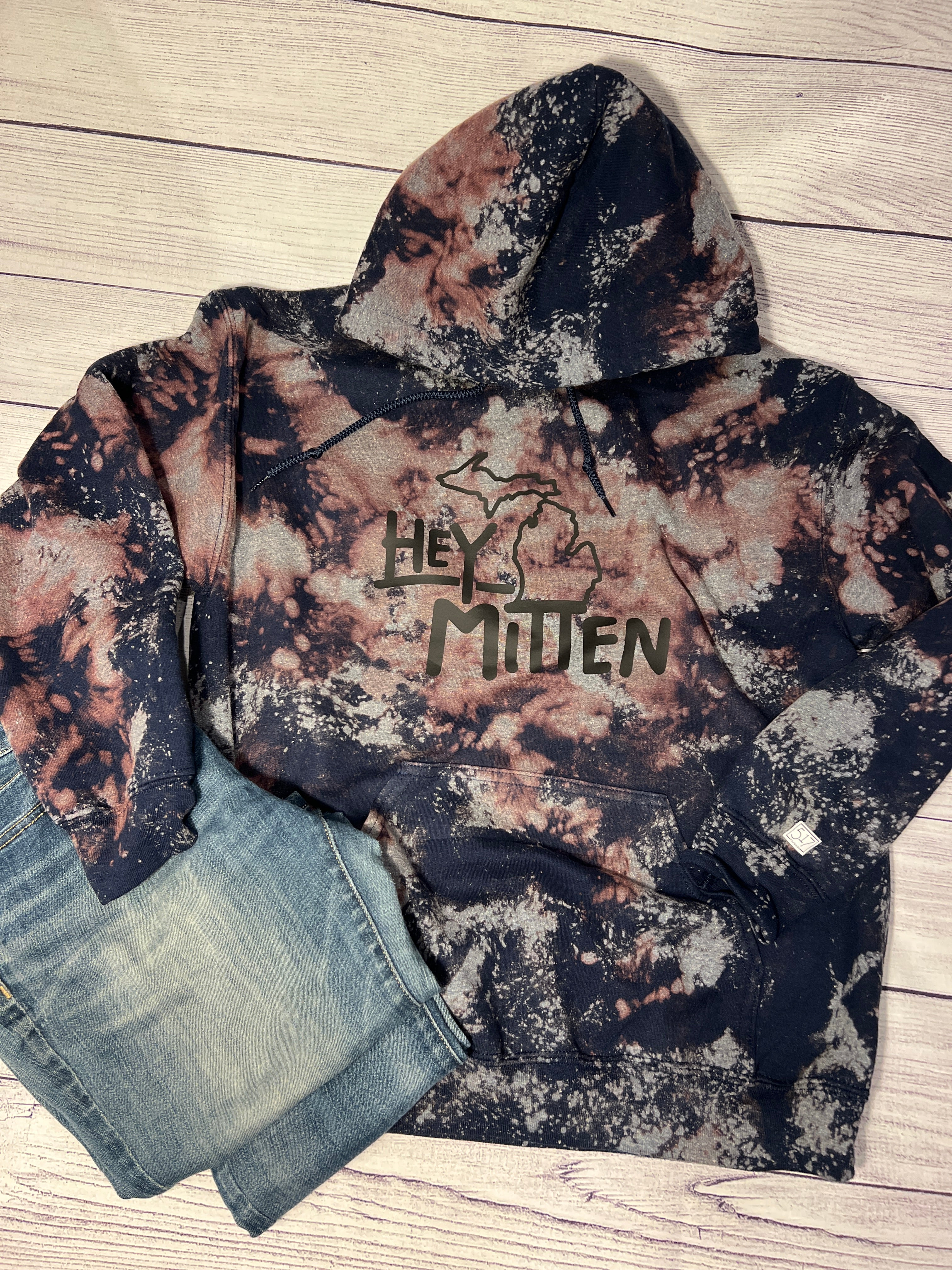 Hey Mitten Bleached Hoodie 517 Threads