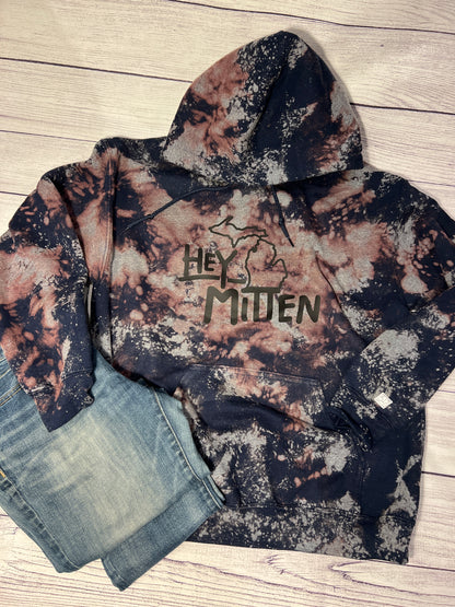 Hey Mitten Bleached Hoodie